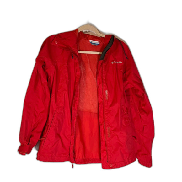 Columbia Windbreaker S Women's Red Raincoat Hood Gorpcore Cabincore Activewear - Picture 1 of 9